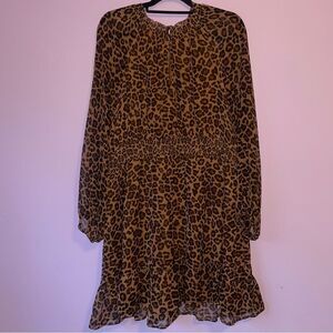 Old Navy XXL Leopard Print Long Sleeve Dress